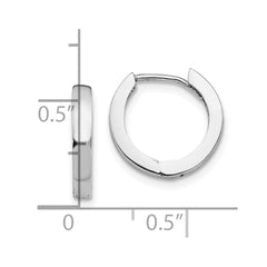 14k White Gold Round Hinged Hoop Earrings - 9