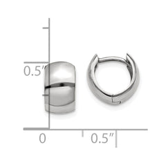 14k White Gold Round Hinged Hoop Earrings - 10