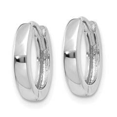 14k White Gold Round Hinged Hoop Earrings - 11