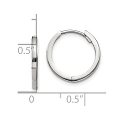 14k White Gold Round Hinged Earrings - 2