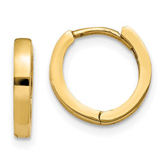 14k Round Hinged Hoop Earrings - 9