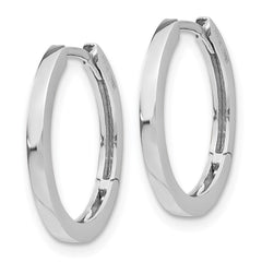 14K White Gold Hinged Hoop Earrings - 4