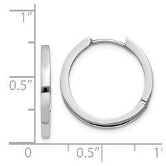 14K White Gold Hinged Hoop Earrings - 4