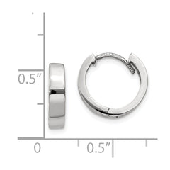 14k White Gold Round Hinged Hoop Earrings - 12