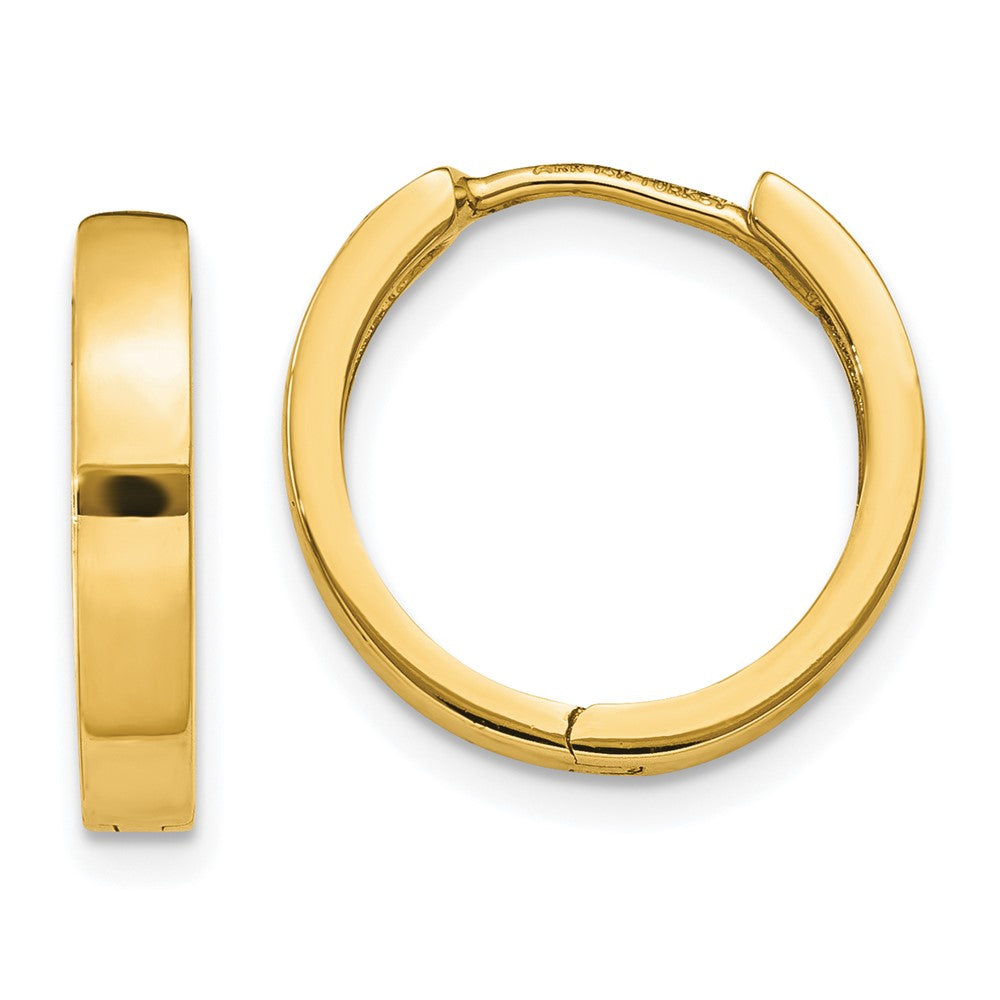 14k Round Hinged Hoop Earrings - 11