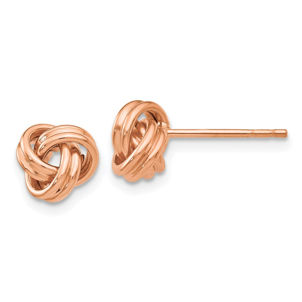 14k Rose Gold Polished Love Knot Post Earrings - 4