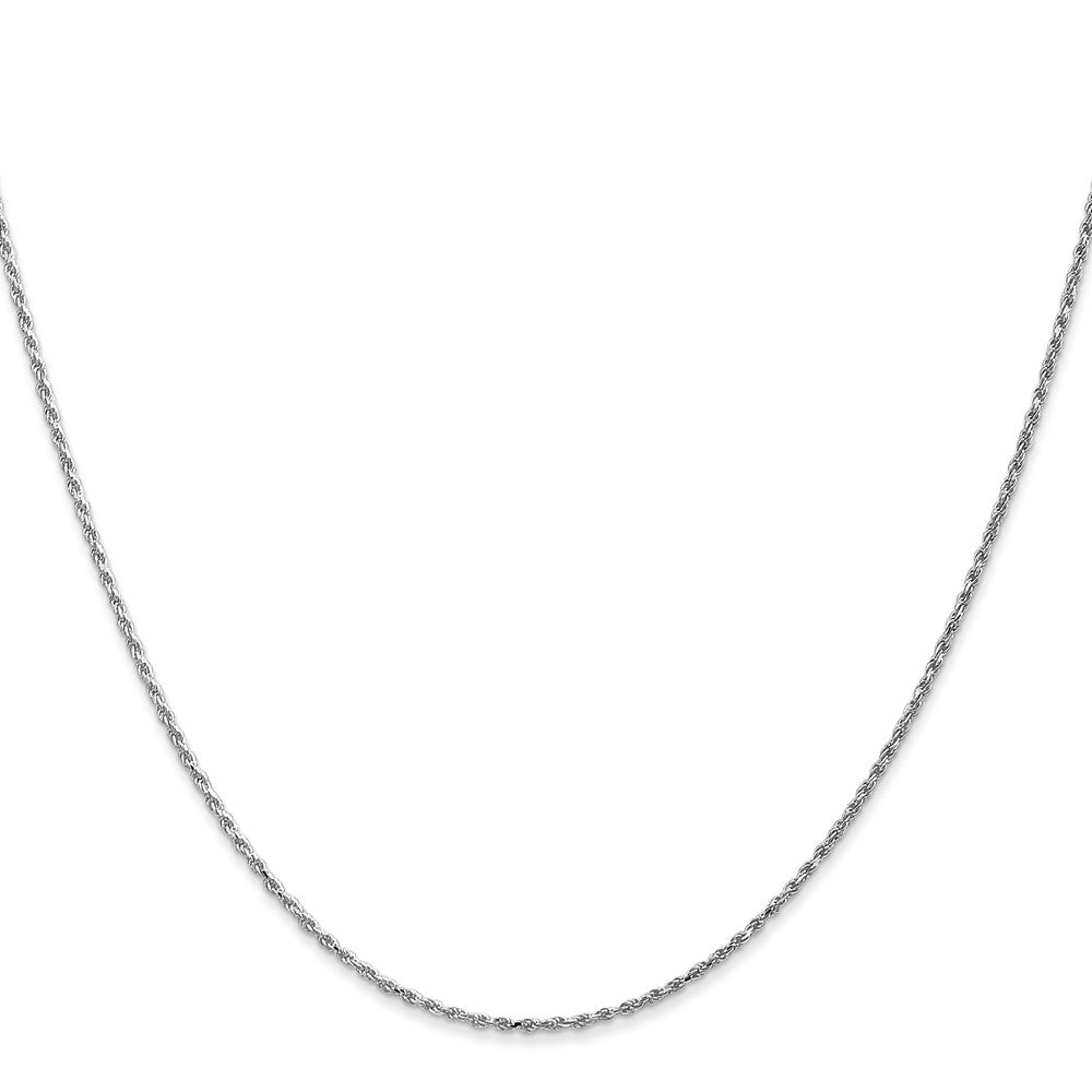 14K White Gold 22 inch 1.15mm Diamond-cut Machine Made Rope with Lobster Clasp Chain Chain