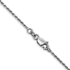 14K White Gold 22 inch 1.15mm Diamond-cut Machine Made Rope with Lobster Clasp Chain Chain