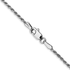 14K White Gold 30 inch 1.3mm Diamond-cut Machine Made Rope with Lobster Clasp Chain Chain