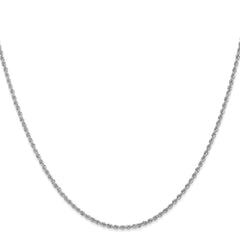 14K White Gold 30 inch 1.5mm Regular Rope with Lobster Clasp Chain