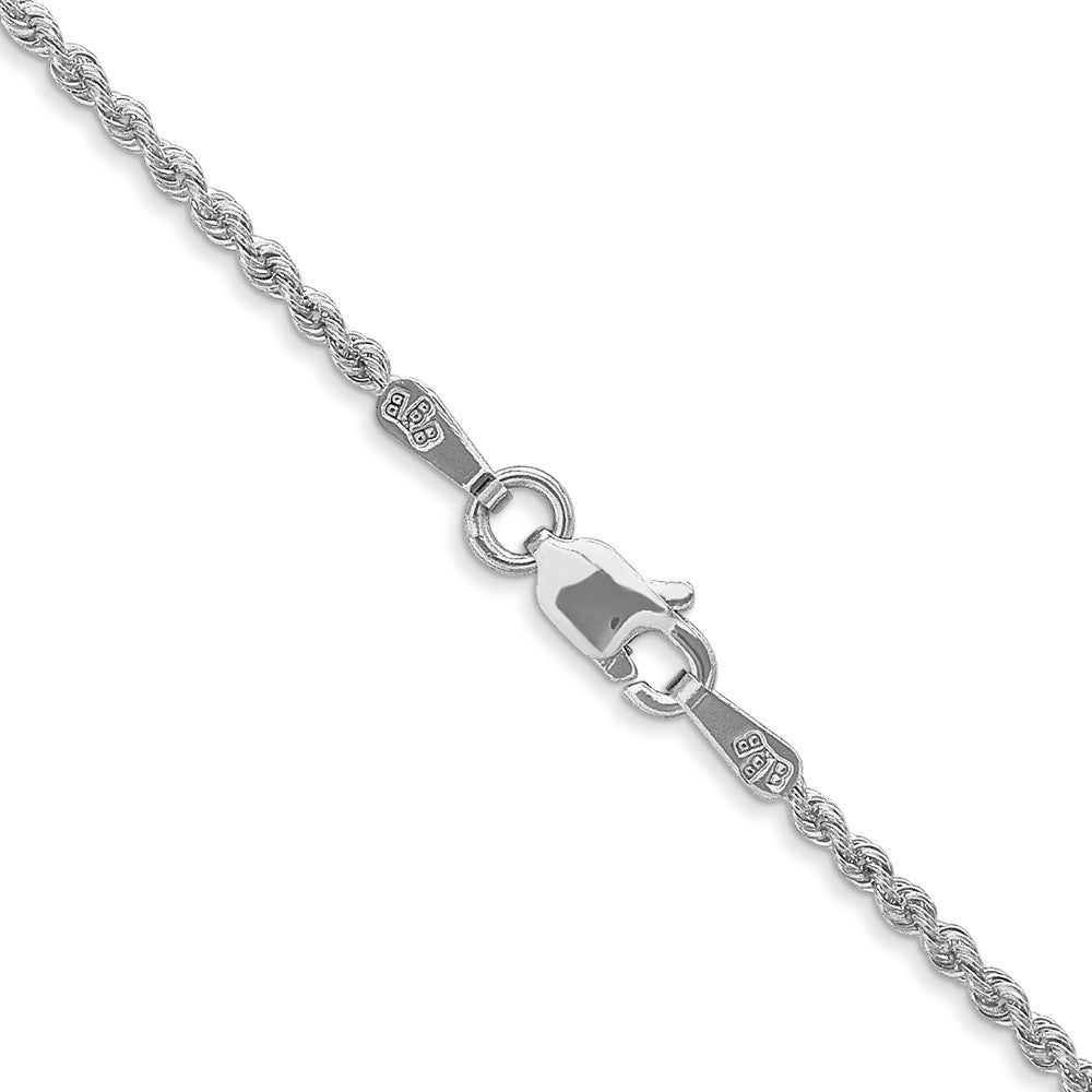 14K White Gold 30 inch 1.5mm Regular Rope with Lobster Clasp Chain