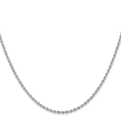 14K White Gold 30 inch 2mm Regular Rope with Lobster Clasp Chain