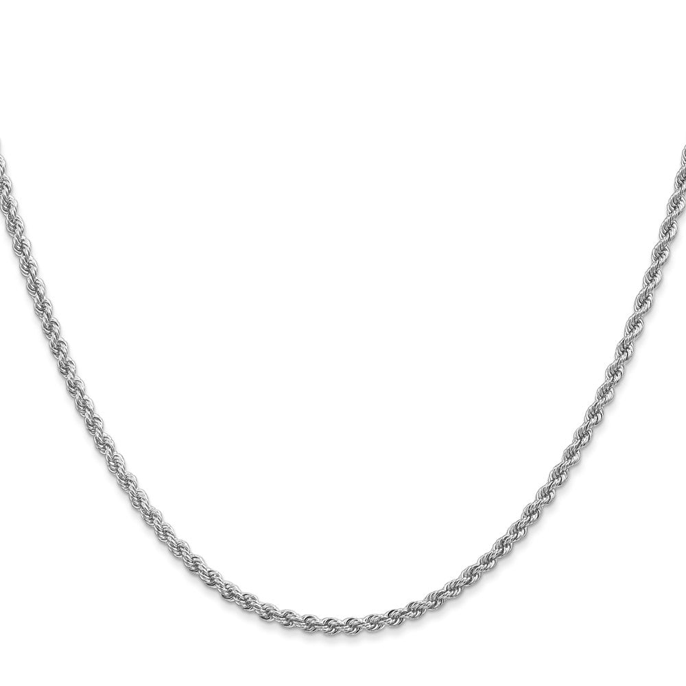 14K White Gold 30 inch 2.25mm Regular Rope with Lobster Clasp Chain