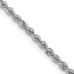 14K White Gold 20 inch 2.25mm Regular Rope with Lobster Clasp Chain