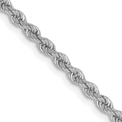 14K White Gold 24 inch 2.5mm Regular Rope with Lobster Clasp Chain