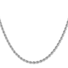 14K White Gold 24 inch 2.75mm Regular Rope with Lobster Clasp Chain