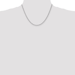 14K White Gold 18 inch 2.75mm Regular Rope with Lobster Clasp Chain