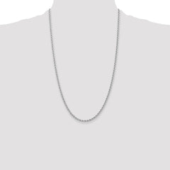 14K White Gold 26 inch 2.75mm Regular Rope with Lobster Clasp Chain