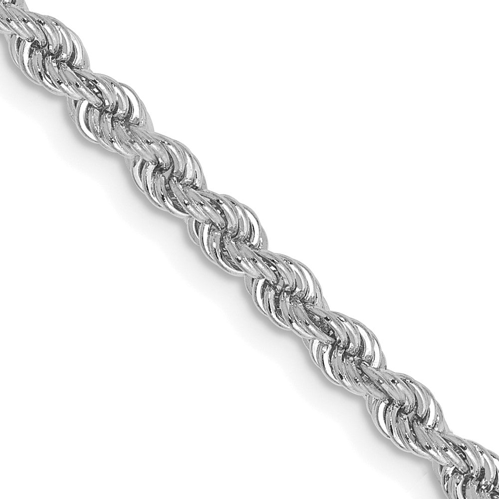 14K White Gold 18 inch 2.75mm Regular Rope with Lobster Clasp Chain