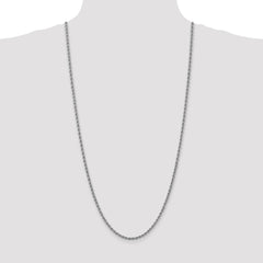 14K White Gold 30 inch 3mm Regular Rope with Lobster Clasp Chain