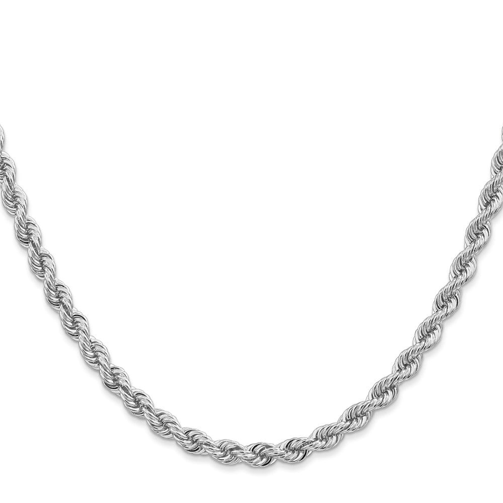 14K White Gold 20 inch 4mm Regular Rope with Lobster Clasp Chain