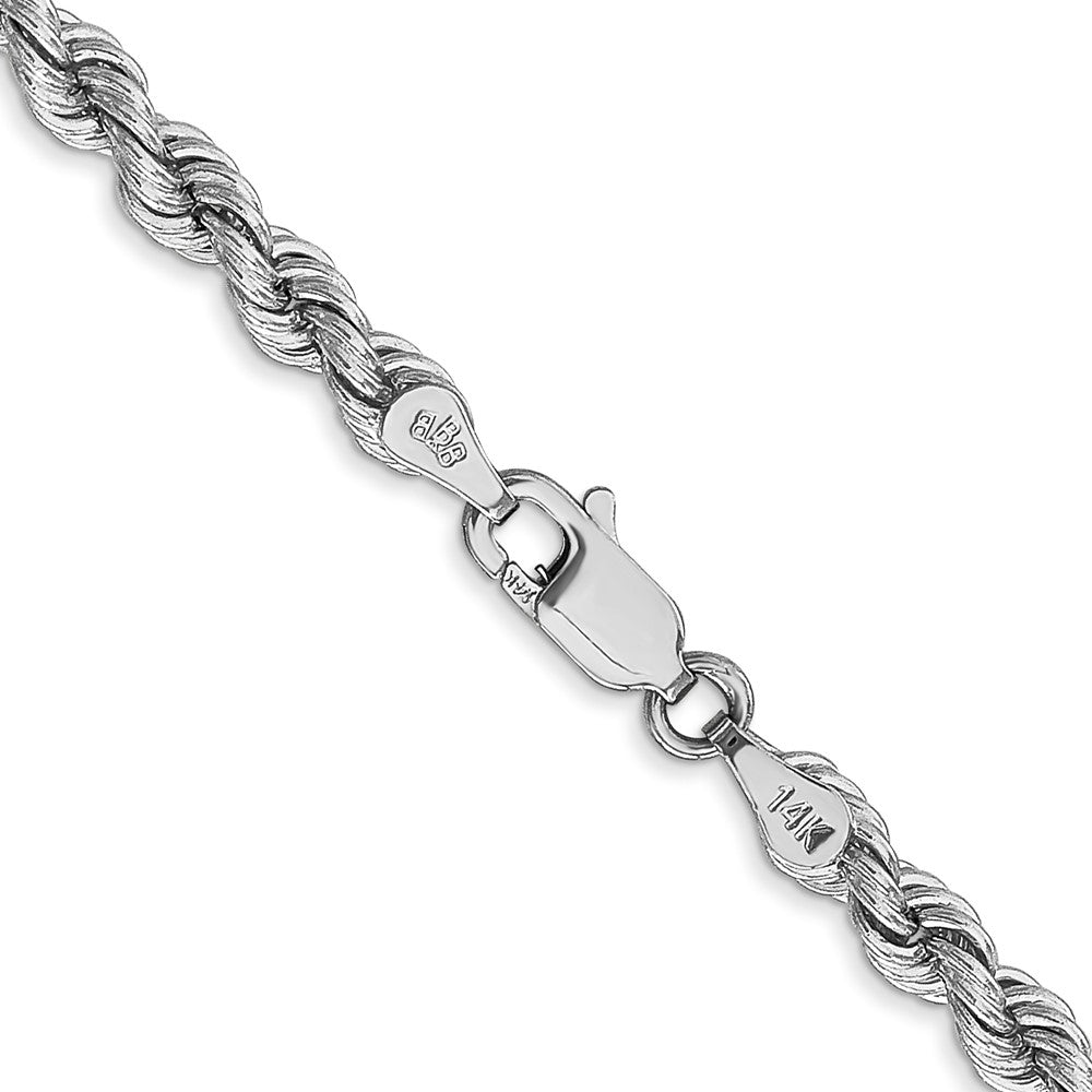 14K White Gold 20 inch 4mm Regular Rope with Lobster Clasp Chain