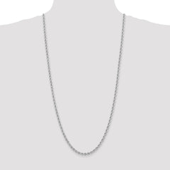 14K White Gold 30 inch 4mm Regular Rope with Lobster Clasp Chain