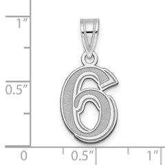 14kw Polished Etched Number 6 Pendant