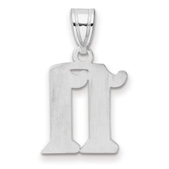 14kw Polished Etched Number 11 Pendant