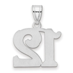 14kw Polished Etched Number 12 Pendant