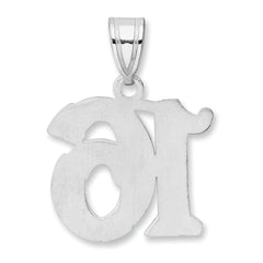 14kw Polished Etched Number 16 Pendant