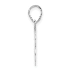 14kw Polished Etched Number 18 Pendant