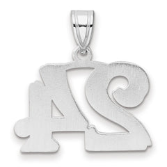 14kw Polished Etched Number 24 Pendant