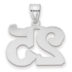 14kw Polished Etched Number 25 Pendant