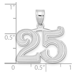 14kw Polished Etched Number 25 Pendant