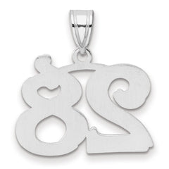 14kw Polished Etched Number 28 Pendant