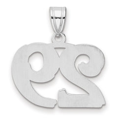 14kw Polished Etched Number 29 Pendant
