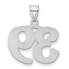 14kw Polished Etched Number 39 Pendant