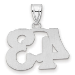 14kw Polished Etched Number 43 Pendant