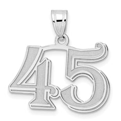 14kw Polished Etched Number 45 Pendant