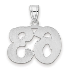 14kw Polished Etched Number 63 Pendant