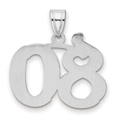 14kw Polished Etched Number 80 Pendant