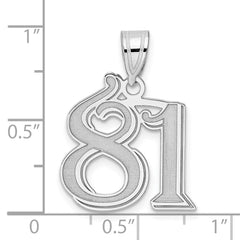 14kw Polished Etched Number 81 Pendant