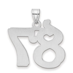 14kw Polished Etched Number 87 Pendant
