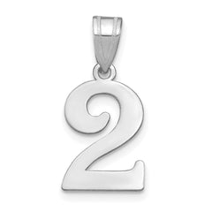 14kw Polished Number 2 Pendant - 2