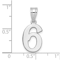 14kw Polished Number 6 Pendant - 2