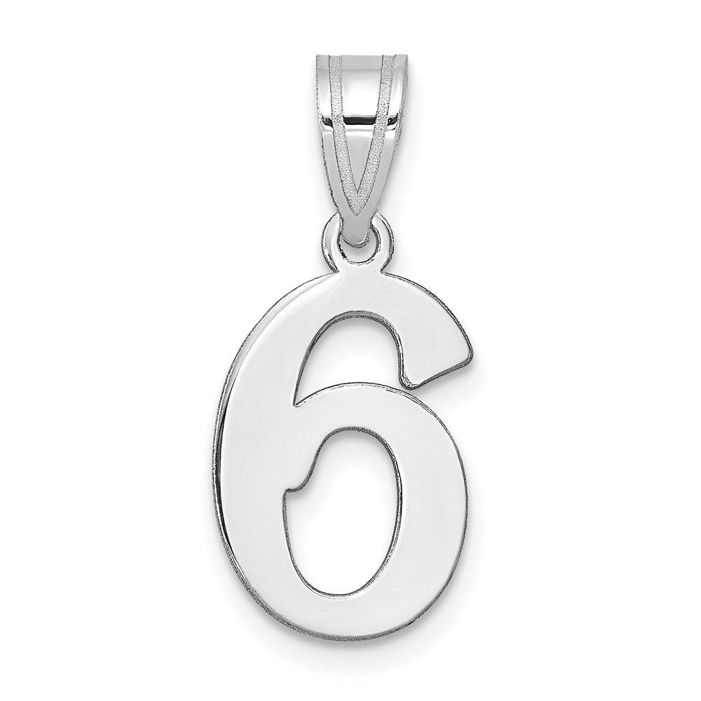 14kw Polished Number 6 Pendant - 2