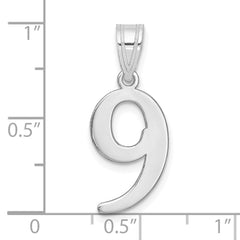 14kw Polished Number 9 Pendant - 2