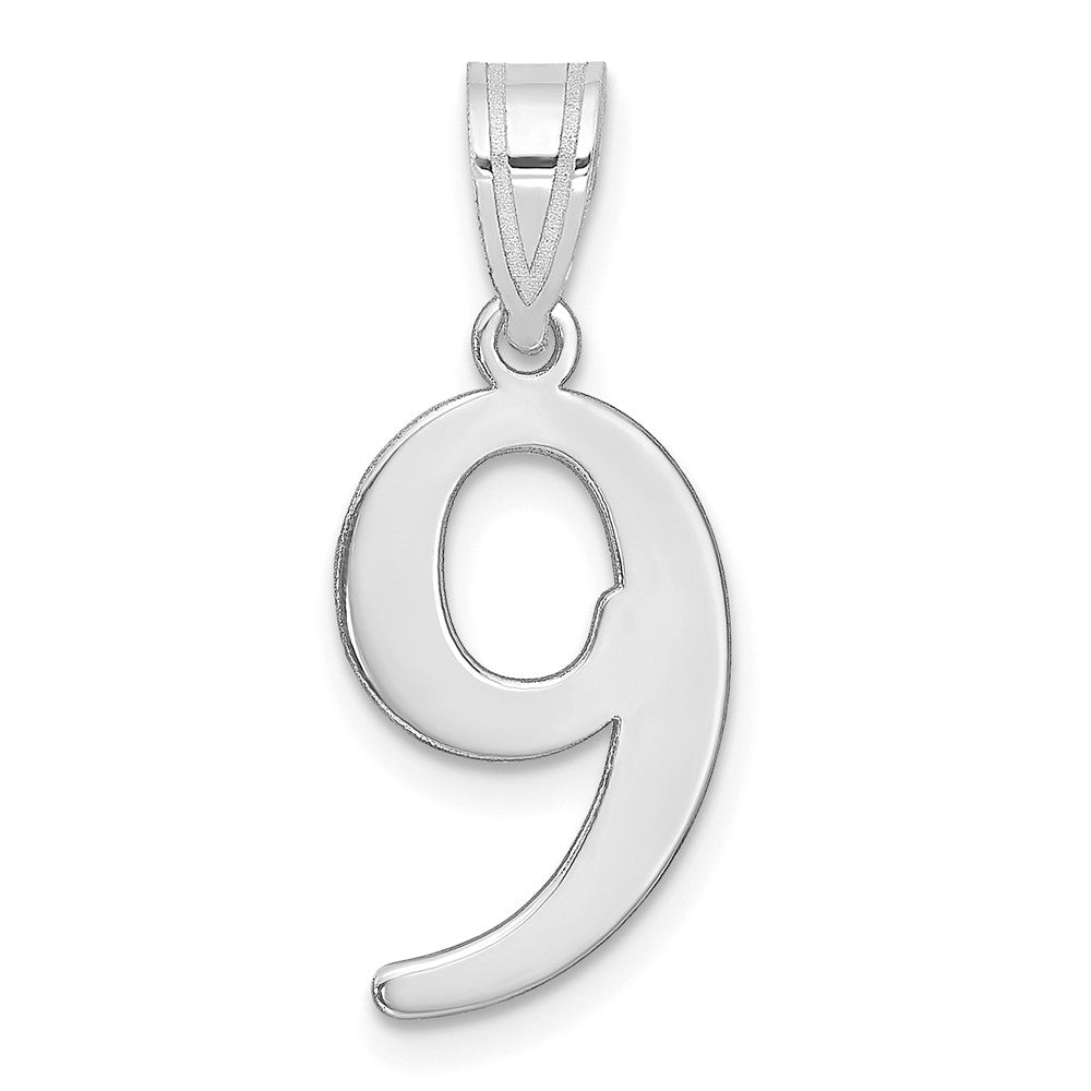 14kw Polished Number 9 Pendant - 2