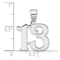14kw Polished Number 13 Pendant - 2